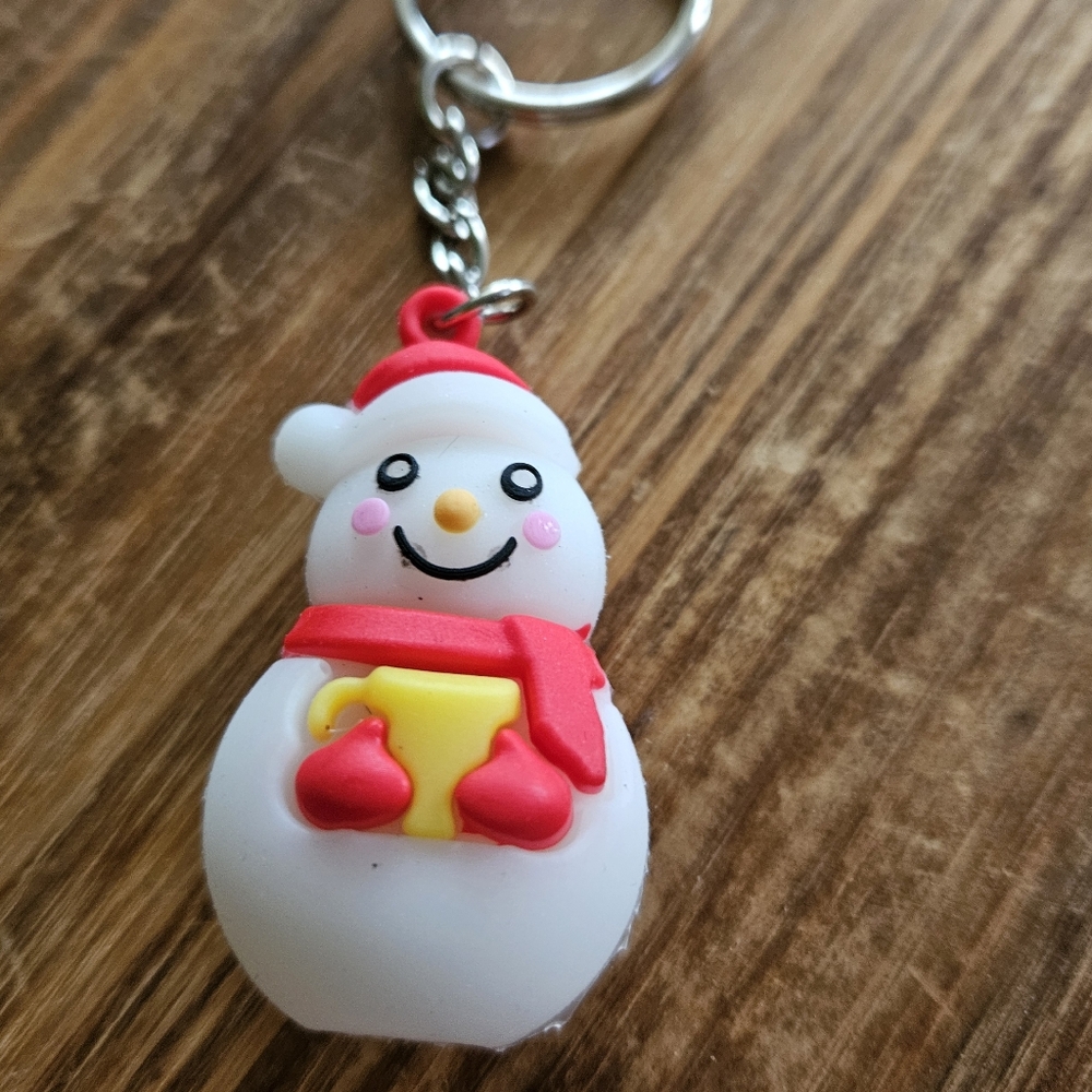 Snowman Key Holder - White and Red